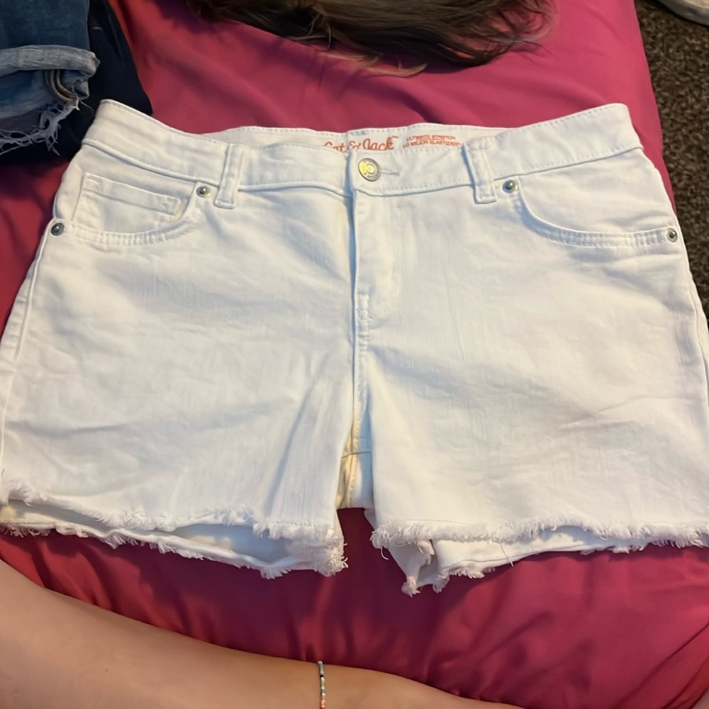 White Jean Shorts